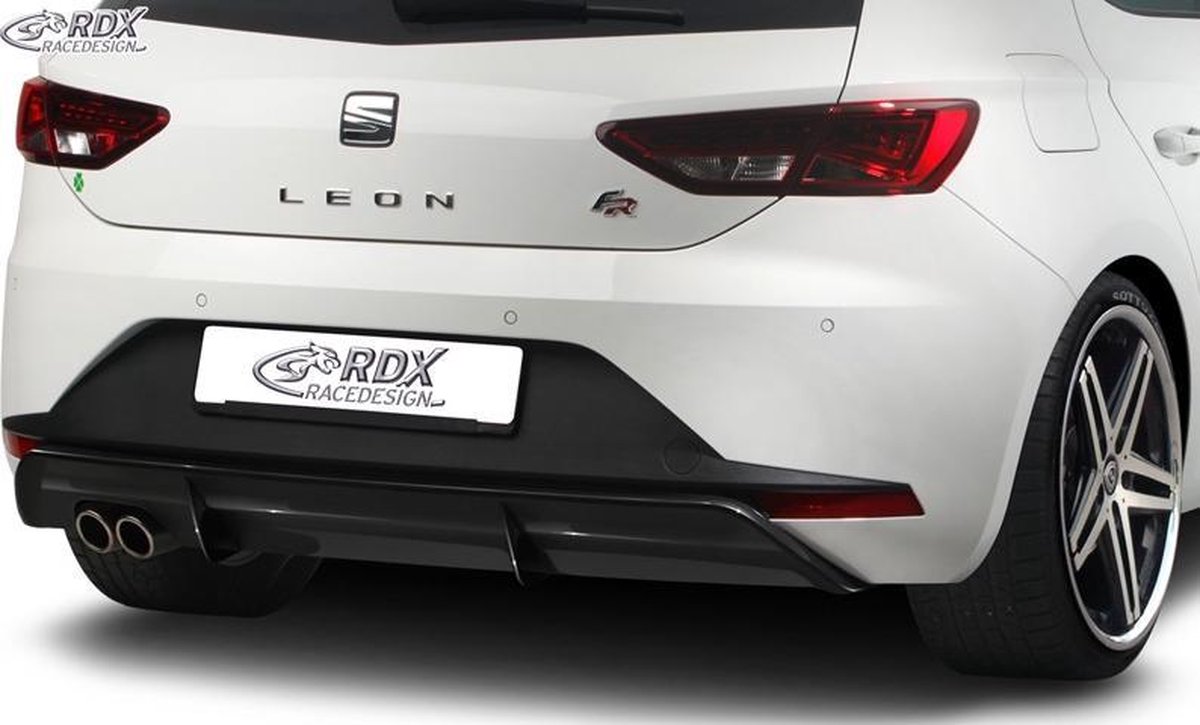 RDX Racedesign Achterskirt 'Diffusor' Seat Leon 5F FR SC/5-deurs 2013-2017 excl. ST/Cupra (ABS zwart glanzend)