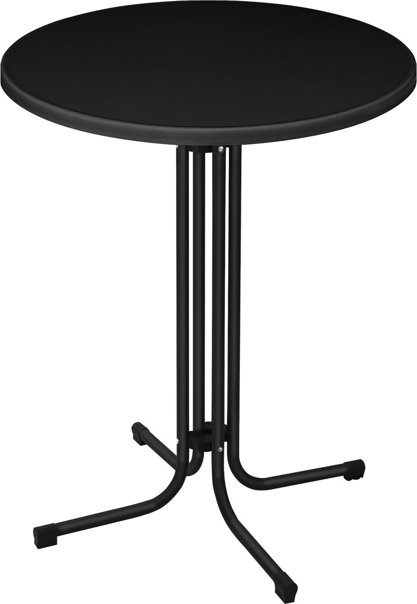 Aufun Statafel inklapbare bistrotafel diameter 80 cm, klaptafel van aluminium, rond 110 cm hoog, bartafel, eenvoudige montage, voor buiten en binnen, Zwart