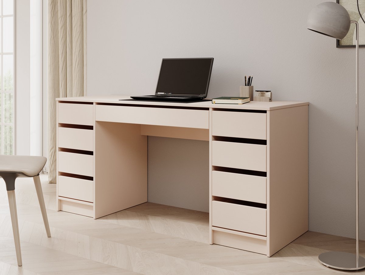 Meubella - Bureau Avio 2 - Beige - 154 cm