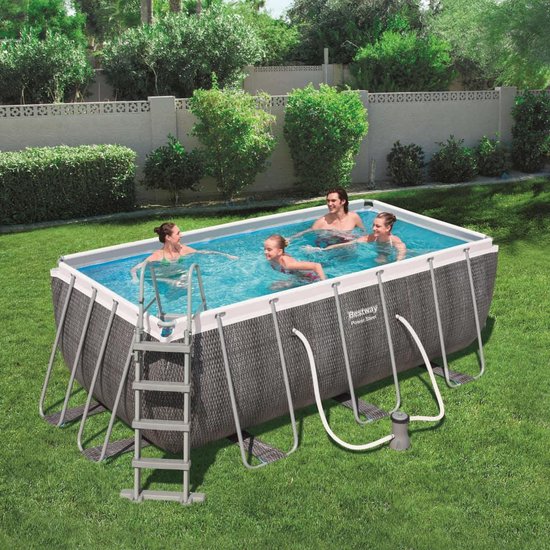 Bestway Zwembadset Power Steel rechthoekig 412x201x122 cm 56722