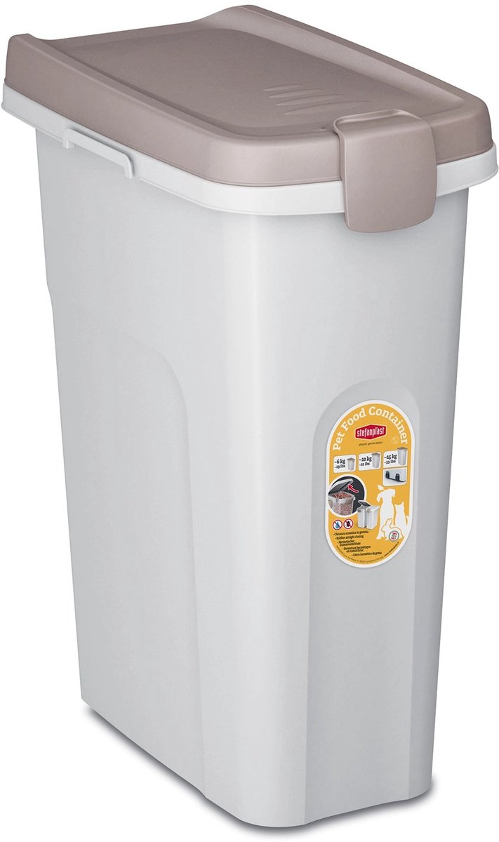 Bol.com Stefanplast Voerton 25 - L - 39x24x51 - cm - wit - en - bruin aanbieding