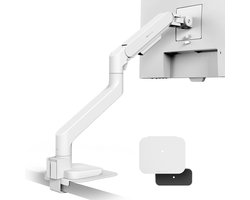 BenQ Ergo monitor arm 1 scherm wit BSH02 - Monitor standaard met gasveer voor schermen tot 45 inch en 20 kg - Zware uitvoering - Snelle montage - Geen wiebelen - Bovenklem en kabeltule in voet - Versterkingsplaat - VESA 75x75 en 100x100 mm