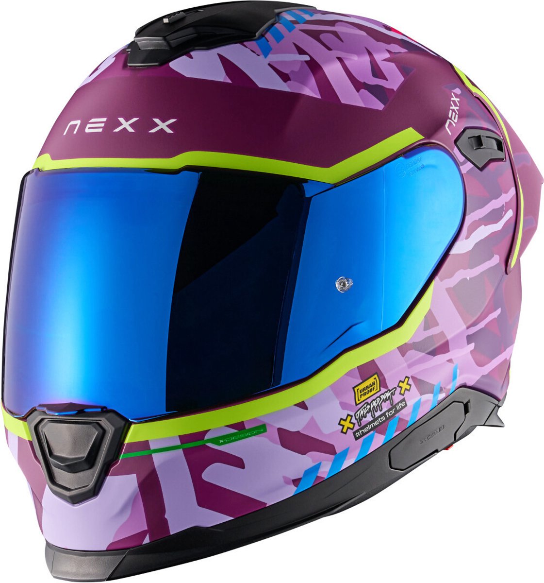 Nexx Y.100R Urbangram Mat Lila Integraalhelm - Maat XXL - Helm