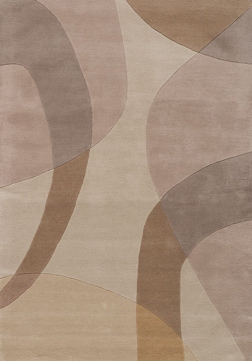 Acsento Corte Natural Vloerkleed - 240 x 340 cm - Veelkleurigcolor - Rechthoekig - Wol - Eetkamer, Woonkamer - Geometrisch - Modern