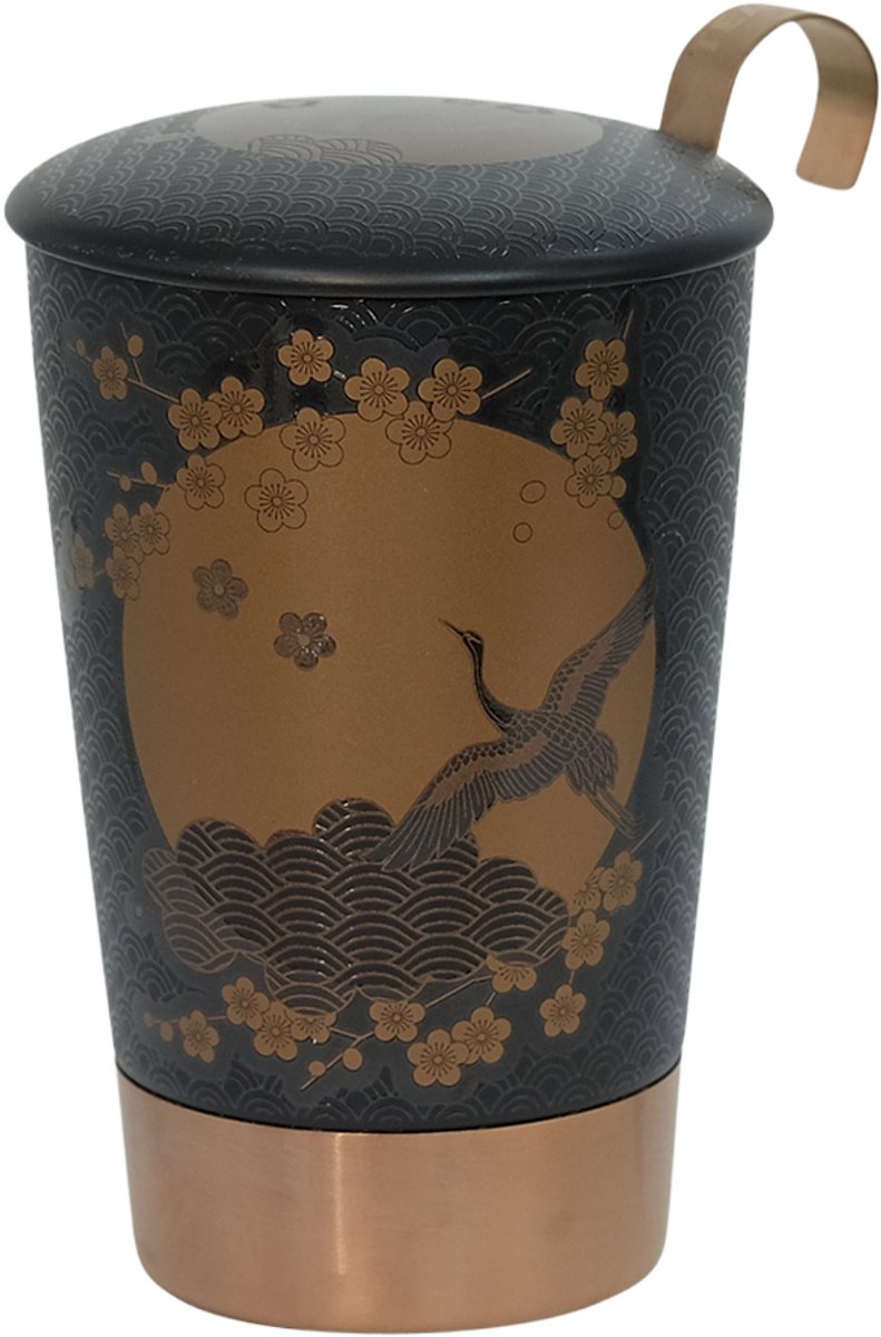 Theebeker Komorebi 350ml - Zwart Porselein - TeaEve - Dubbelwandig