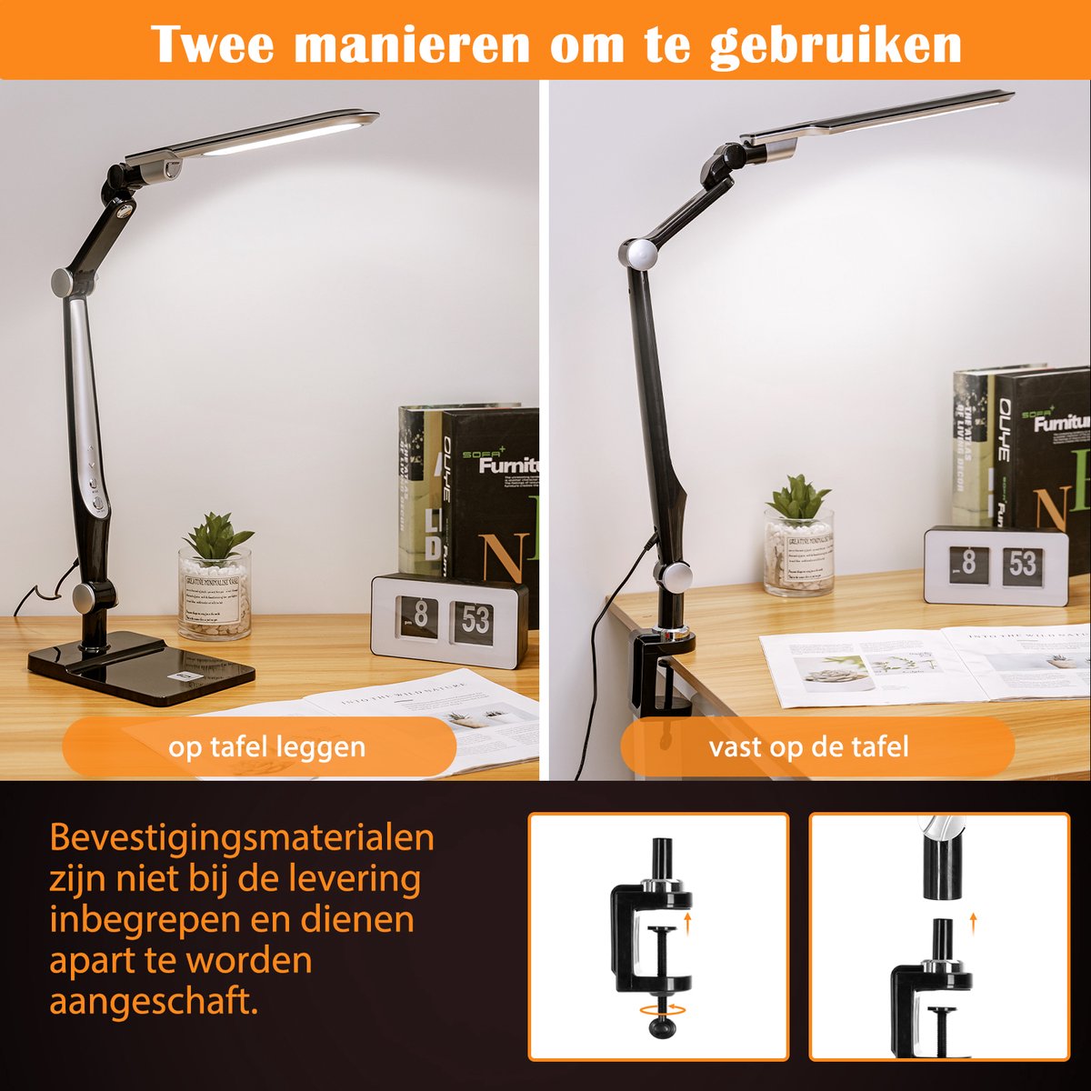 Aigostar-LED RGBW dimbare tafellamp met stopcontacten en USB LED/4,6W
