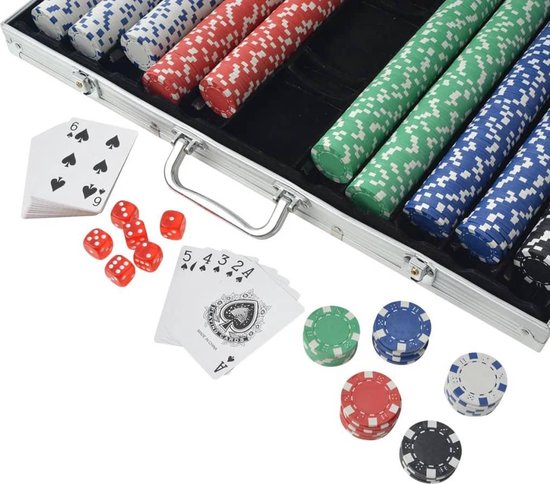 Thumbnail van een extra afbeelding van het spel vidaXL Pokerset met 1000 chips aluminium