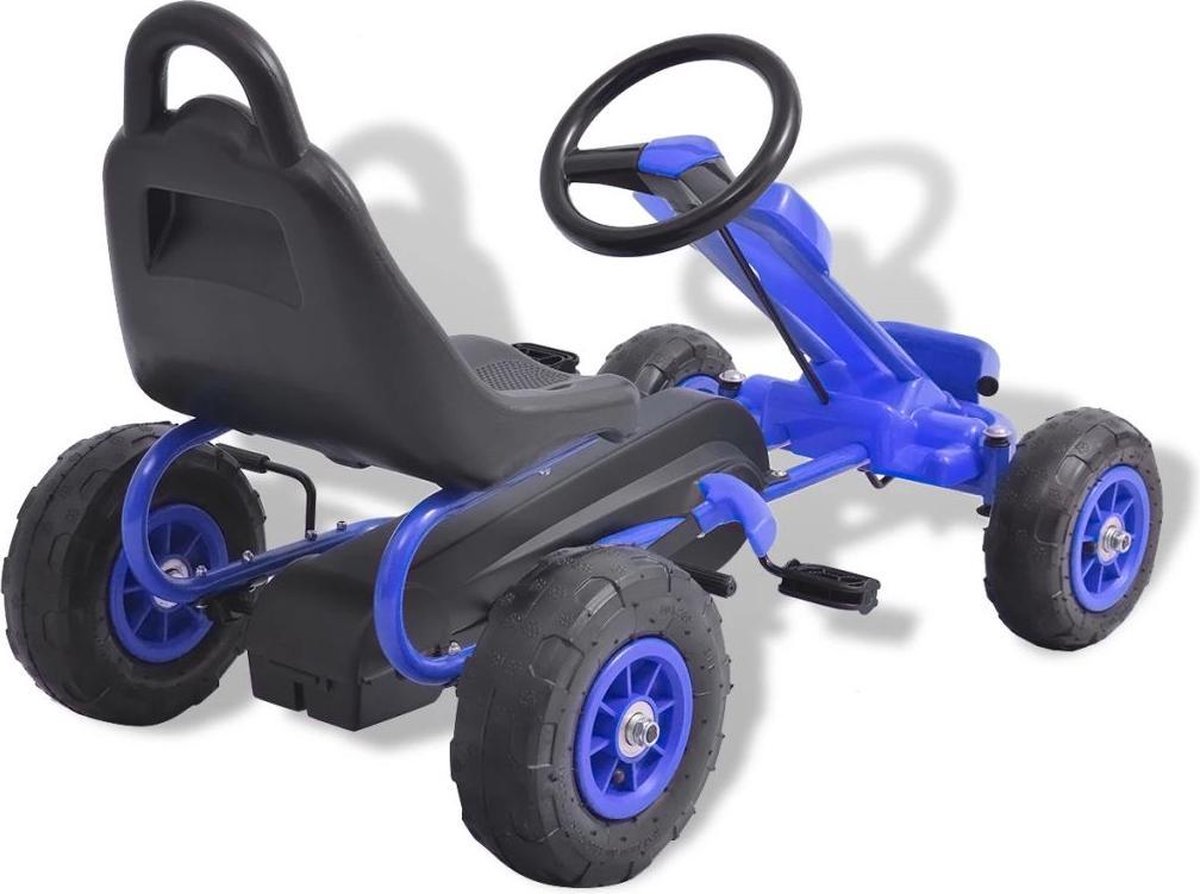 vidaXL Skelter met pedalen en pneumatische banden blauw — afbeelding 9