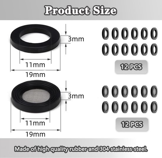 QUARKZMAN 5 Stücke Nitrilkautschuk Dichtring für Wasserhahn 44mm x 38mm