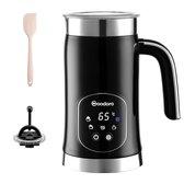 Woodoro 5-in-1 Elektrische Melkopschuimer (PFAS & BPA-vrij) - Alle soorten melk - Touch Display - Voor 3 Cappuccino's - 350ML - Zwart