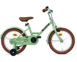 Nogan Dutchy Kinderfiets 16 Inch - Met Zijwieltjes - Verstelbaar Stuur & Zadel - Terugtraprem & V-Brake - Groen