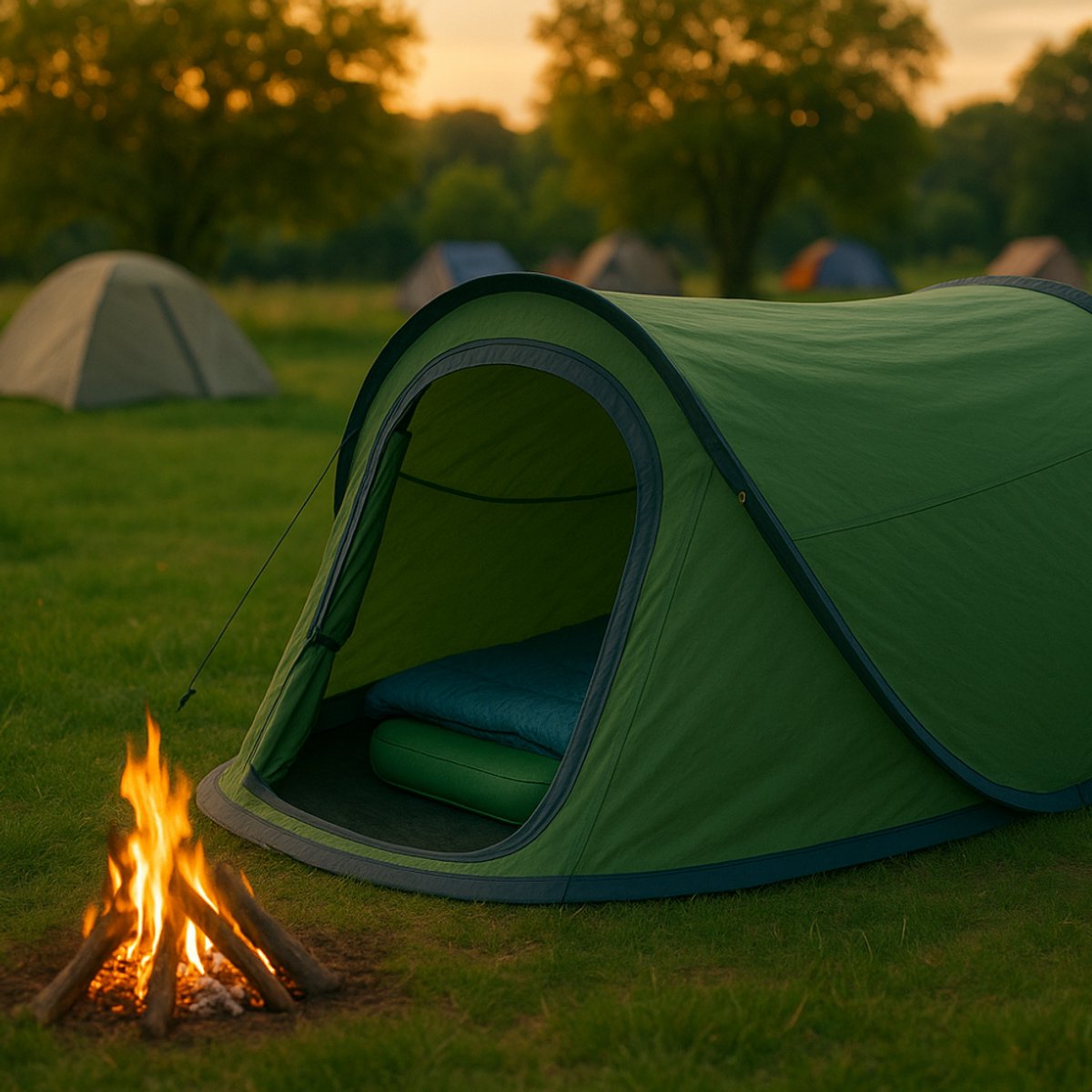 HIXA Pop-Up Tent - 1 Persoons - Groen - festival - 210x120x95cm - Kamperen – foto 3