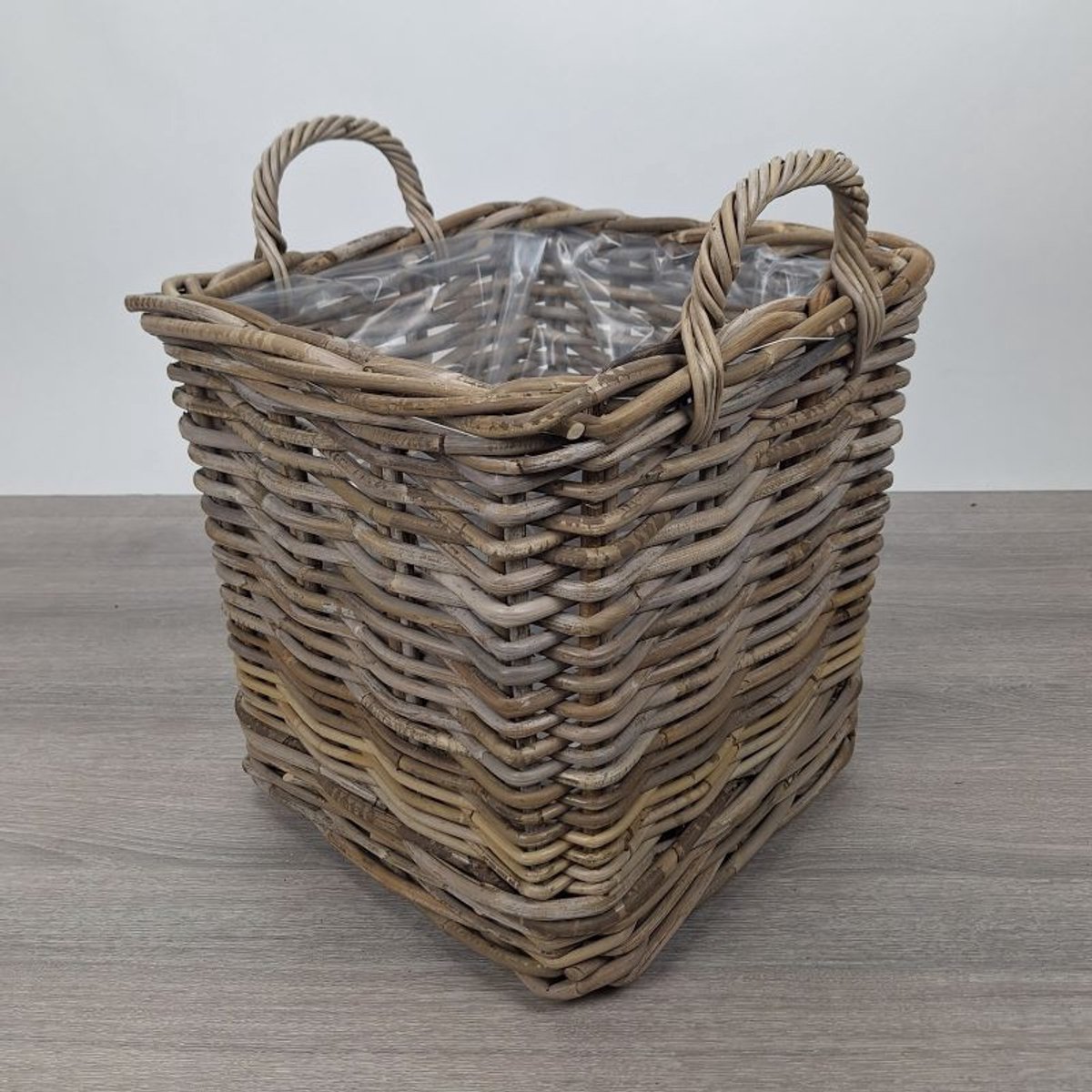 Plantenmand-bloempot-Mand op wielen-vierkant-40x40xH38