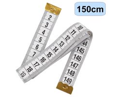 Fako Bijoux - Meetlint 1.5 Meter - Meetlint Lichaam - Meetband - Klussen Meetlint - Lintmeter - Hobby Meetlint - 150cm - Wit