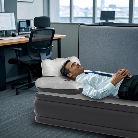 Met pomp, luchtmatras, vlokmateriaal, met rugleuning, comfortabel, draagbaar, zelfopblazend, ideaal voor logeerbed en campingbed, 190 x 100 x 42 cm, eenpersoonsbed van Intex — afbeelding 3