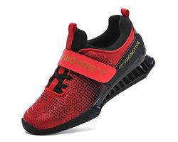 Livano Powerlift Schoenen - Powerlifter - Weightlifting - Squat - Gewichthef - Gym Schoenen - Sneaker - Zwart/Rood - Maat 45