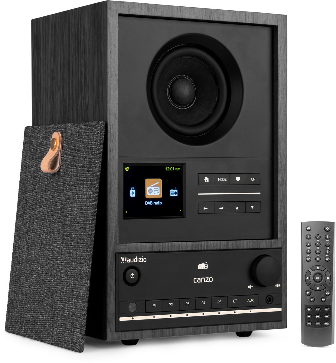 Internetradio - Audizio Canzo - FM & DAB radio - Bluetooth - Afneembaar frontpaneel - Grijs - 40W