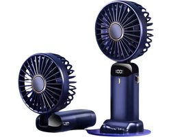 COCHO® Mini Ventilator – Draagbare Hand Ventilator Blauw – Airco Verkoeling 5 standen USB Oplaadbaar – Nek Ventilator -Draadloos & Oplaadbaar