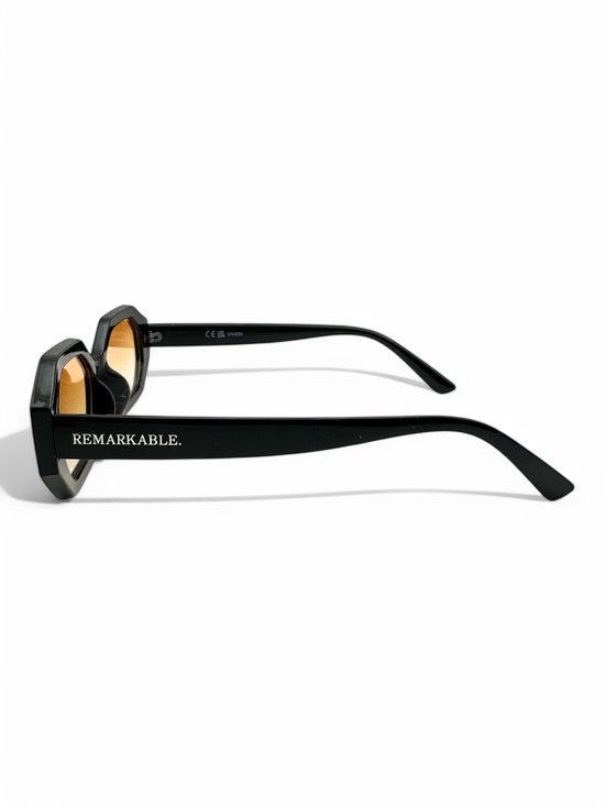 The Brand Remarkable - Sona Zonnebril Unisex - Oranje/Zwart - Vierkant - UV400 - Polycarbonaat - Cat. 2 van The Brand Remarkable — afbeelding 3