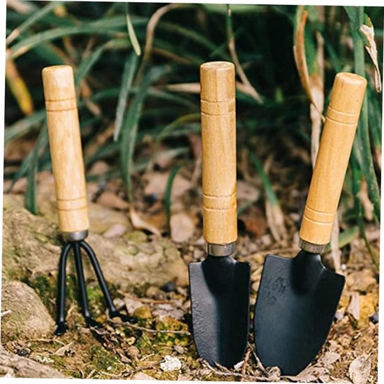 Set van 10 stuks - tuingereedschap - Tuingereedschap set - Tuinieren - Combi Gereedschap - zwart - Plantenschep - Tuinschep - Metaal - Duurzaam van Merkloos	 — afbeelding 2