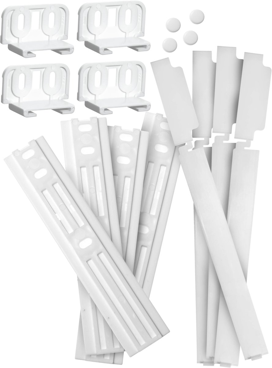Dparts universeel deurgeleider set van koelkast met sleepdeursysteem - o.a. geschikt voor Whirlpool en Bauknecht - koelkastdeur geleider - sleepscharnier deur - nr. 481231019131 - C00312150