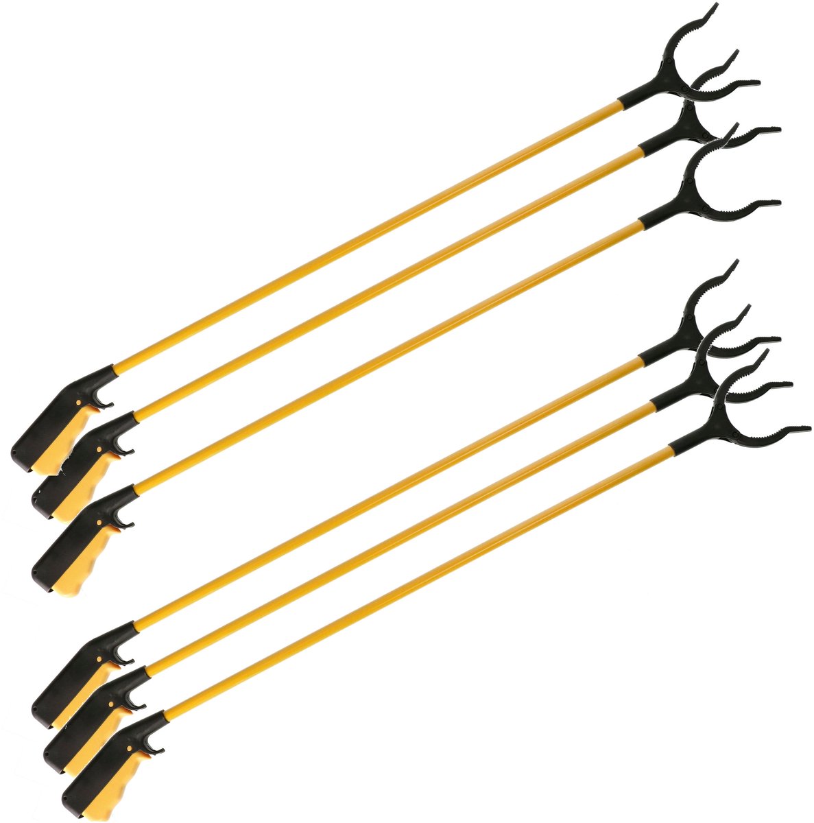 Goedkoopste Afvalgrijper/vuilnisgrijper met lange steel - Set van 6x stuks - 83 cm - zonder te bukken - oppaktang