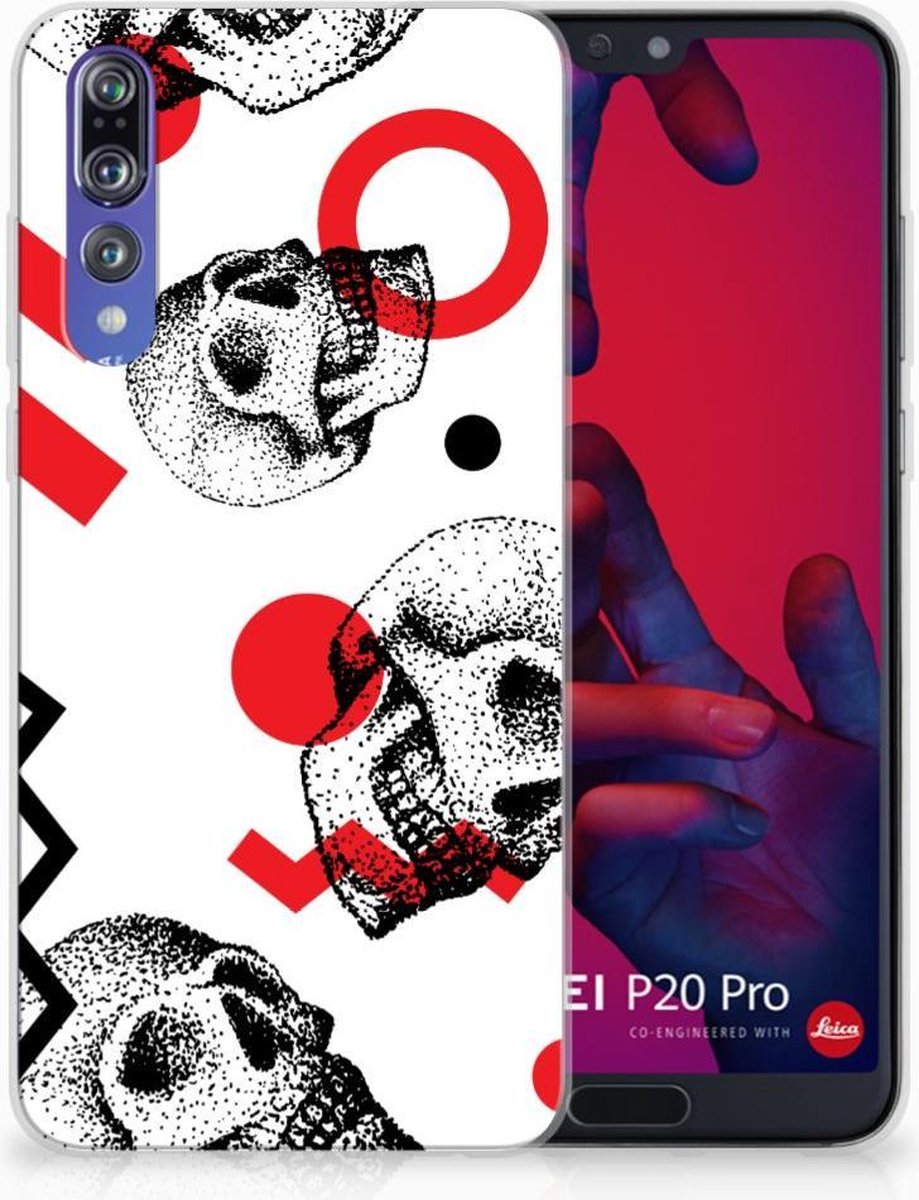 Silicone Back Case Huawei P20 Pro Skull Red
