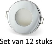 3W IP44 GU10 inbouwspot Zilver rond | Warm wit (Set van 12 stuks) Met Philips LED lamp