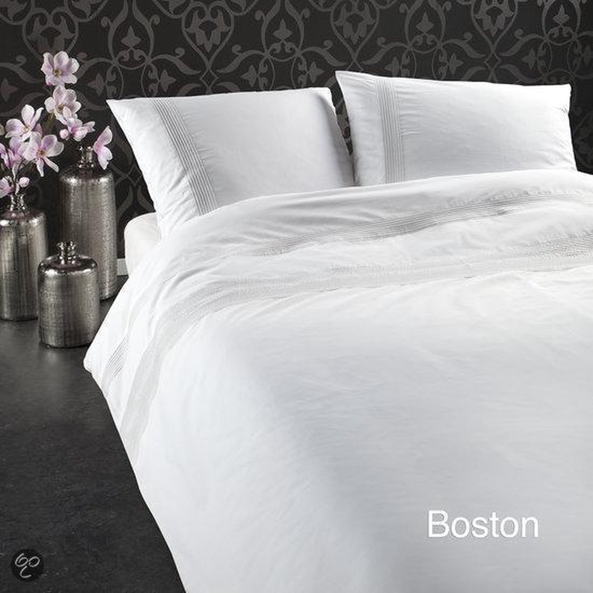 Papillon Boston - dekbedovertrek - tweepersoons - 200 x 200/220 - Wit