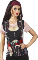 3 stuks: Fotorealistisch shirt - Piraat meisje - Medium