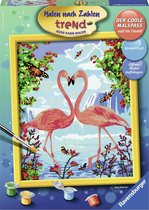Ravensburger schilderen op nummer Flamingo Love - Hobbypakket