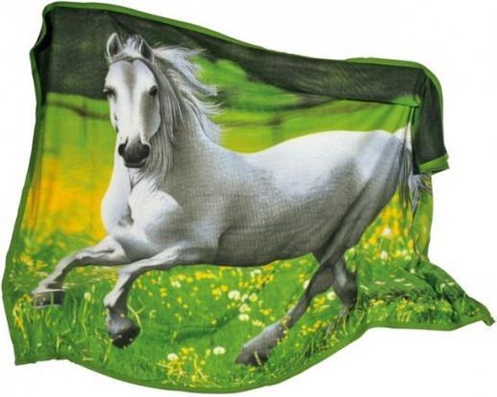 rekenkundig gordijn Zwaaien Paarden - Plaid - Fleece - 135 x 175 cm - Multi | bol.com