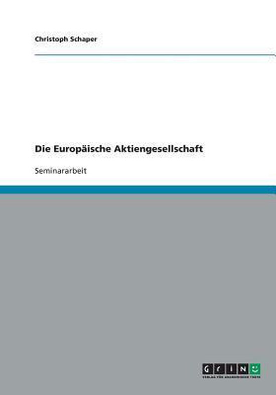Die Europäische Aktiengesellschaft - cover