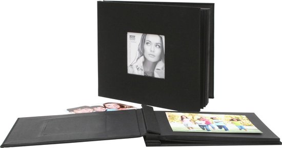 Deknudt Frames fotoalbum - zwart linnen - 20x pagina zwart 34,4x30,5cm