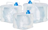 Relaxdays opvouwbare jerrycans - water jerrycan - watertank - 4 stuks - opvouwbaar - set - 10 Liter