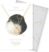 Orelia ketting kort met sterrenbeeld 'Vissen' goudkleurig met giftcard en envelop