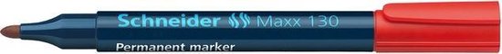 Marqueur Schneider Maxx 130 permanent, pointe ronde rouge lot de 10