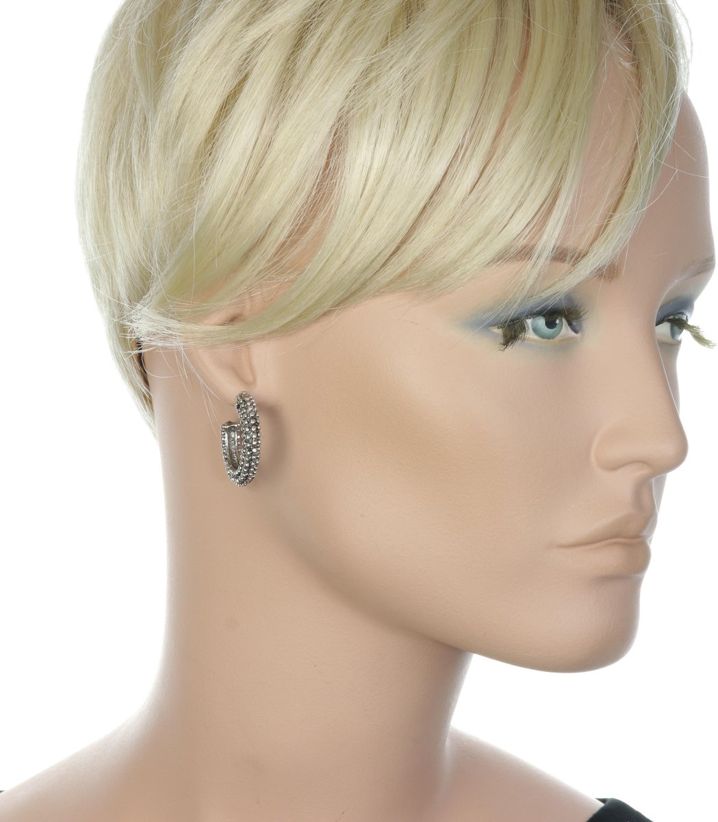 BlackAmazement Dames Oorringen Set van 2, 316L Roestvrij Stalen Oorstekers, Rendier Gewei Rose Goud Zwart Zilver