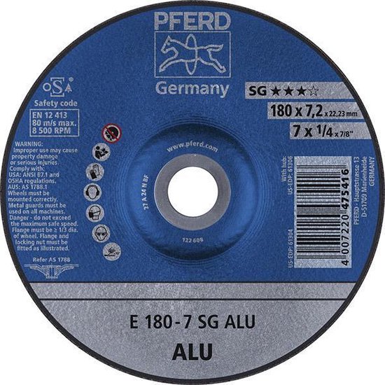 Slijpschijf voor aluminium A24 gebogen 178-7,2mm Rüggeberg | bol.com