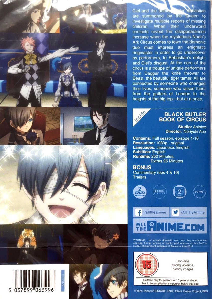 Bol Com Black Butler Season 3 Dvd Dvd Dvd S