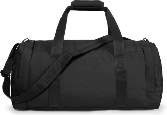 Achterkant van een zwarte Eastpak Reader S+ reistas.