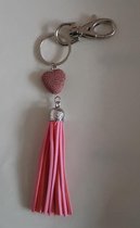 Tas/ sleutelhanger roze