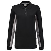 Tricorp polosweater bi-color dames - 302002 - zwart / grijs - maat XS