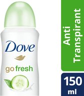 Dove Go Fresh Cucumber & Green Tea Women - 2 x 150 ml - Deodorant Spray - Voordeelverpakking