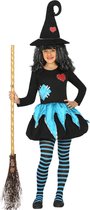 Zwart met blauw heksen kostuum voor meisjes - Verkleedkleding