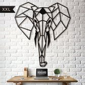 Hoagard - Metalen Olifant XXL Muurdecoratie - Extra Groot 105cm x 122cm - Metal Elephant XXL - Hoagard Wanddecoratie, Muurdecoratie | Safari-Stijl | Dieren in Het Wild