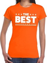The Best tekst t-shirt oranje dames - dames shirt The Best - oranje kleding L