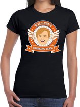 Koningsdag Willem drinking team t-shirt  zwart dames - Koningsdag kleding XS