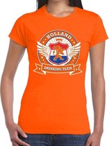 Holland drinking team t-shirt / t-shirt oranje dames - Koningsdag / supporters kleding XS