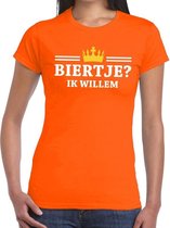 Oranje Biertje ik willem shirt dames - Oranje Koningsdag kleding S